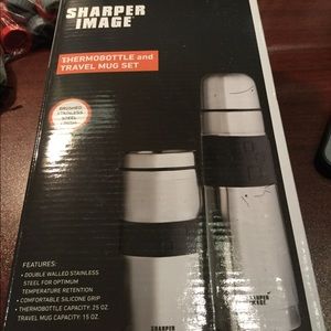 Sharper Image Thermobottle and Travel Mug Set NEW